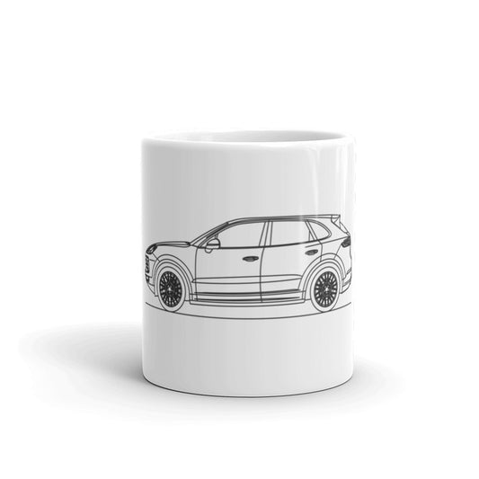 Porsche Cayenne S E3 Silhouette Mug design close-up