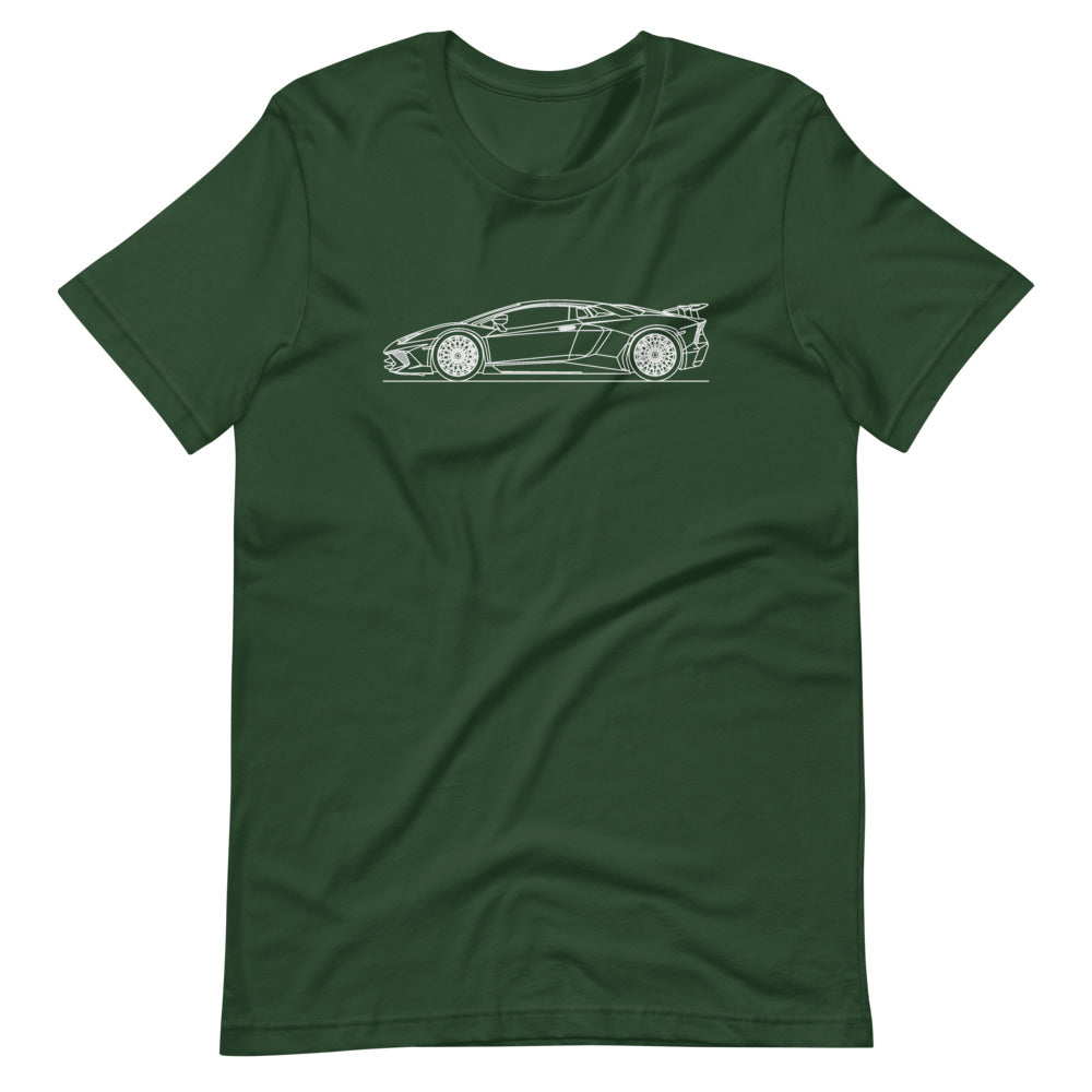 Lamborghini Aventador SV t-shirt design displayed