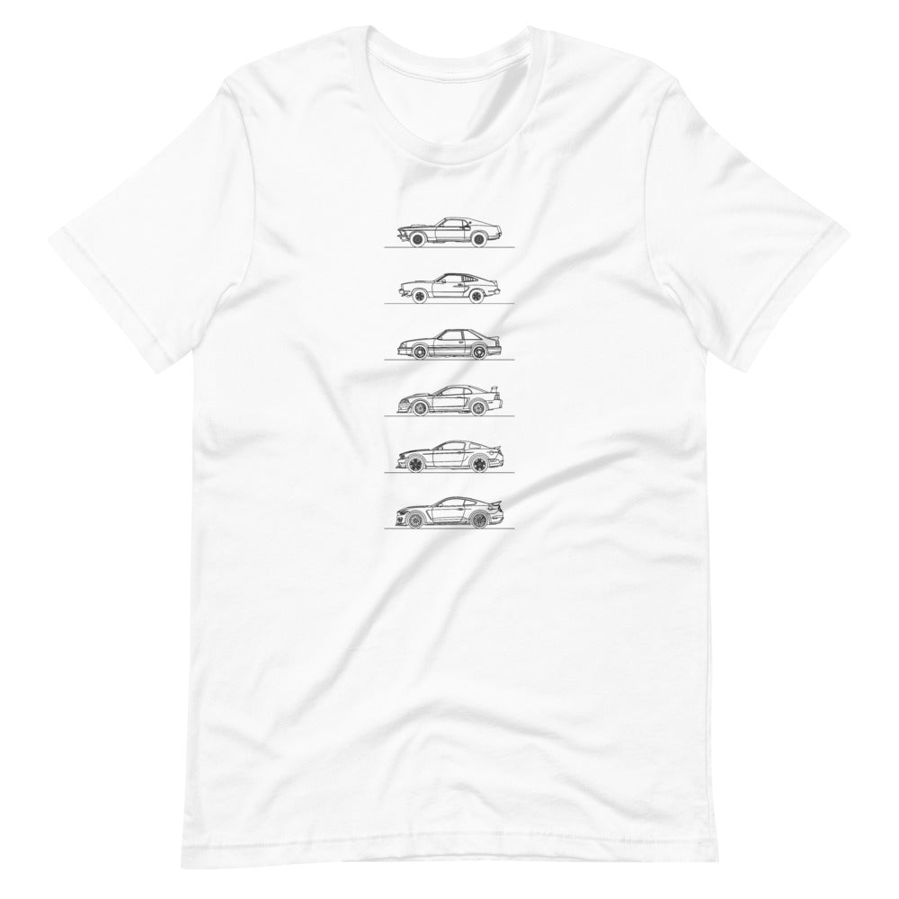 Ford Mustang Evolution T-shirt design showcased