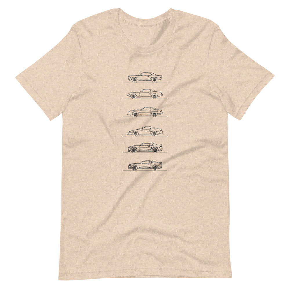 Chevrolet Camaro Evolution T-shirt Heather Dust - Artlines Design