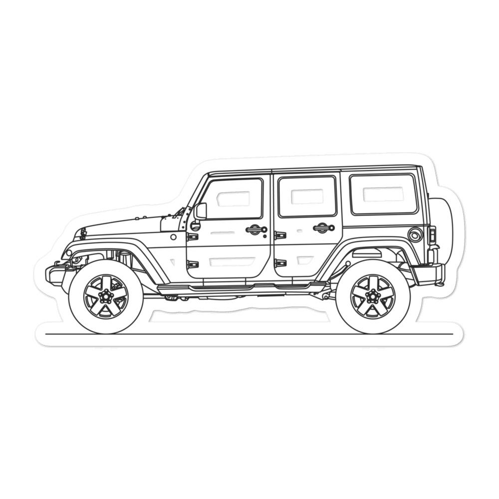 Jeep Wrangler Unlimited JK Outline Sticker