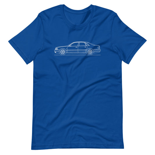 Audi D2 S8 Outline t-shirt displayed on white background