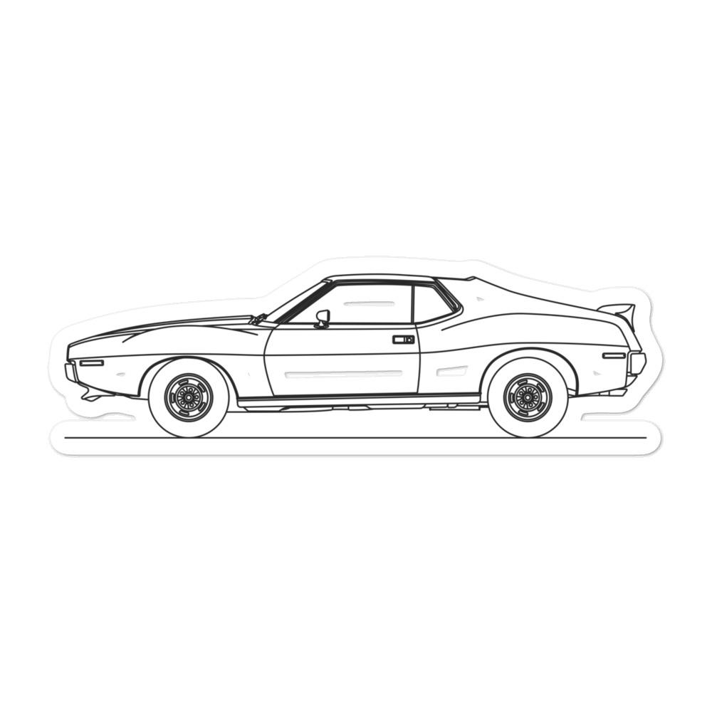 AMC Javelin II Silhouette sticker on a laptop