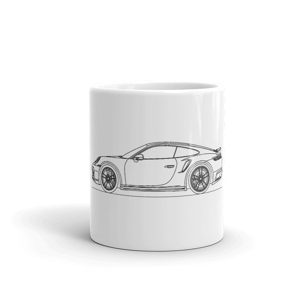 Porsche 911 992 Turbo S Outline Mug design