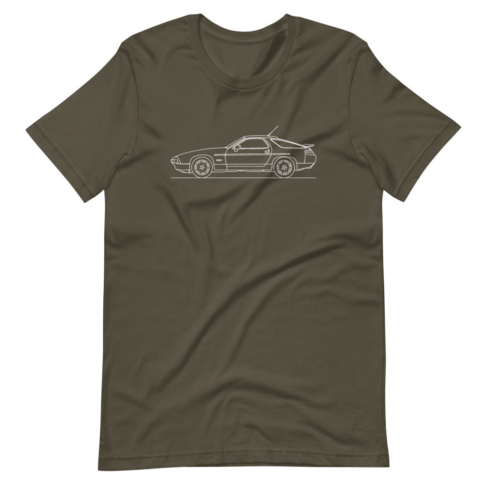Porsche 928 S4 T-shirt Army - Artlines Design