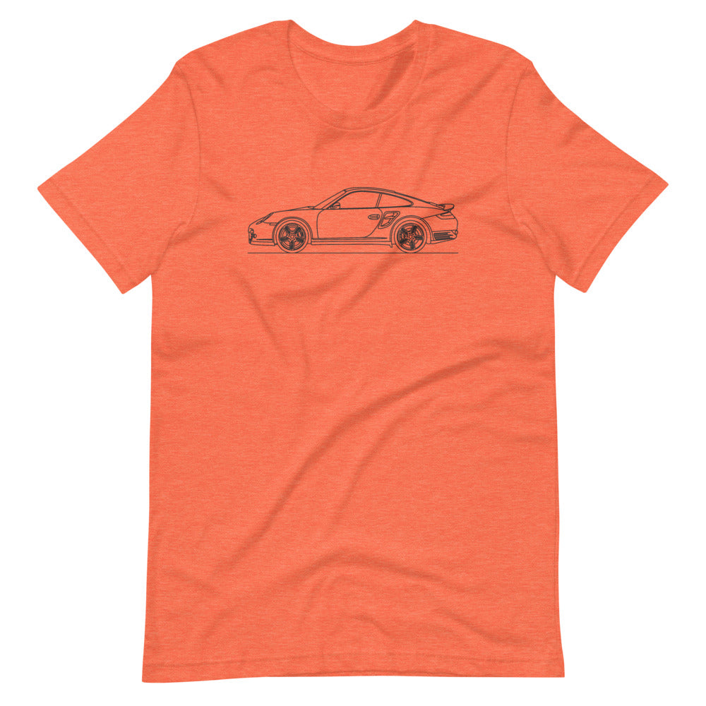 Porsche 911 997 Turbo T-shirt Heather Orange - Artlines Design
