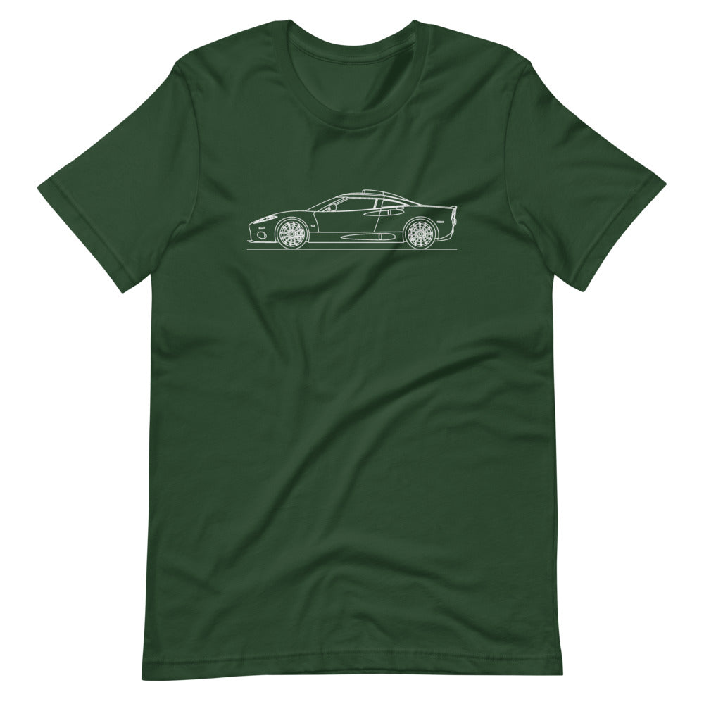 Spyker C8 t-shirt design on display