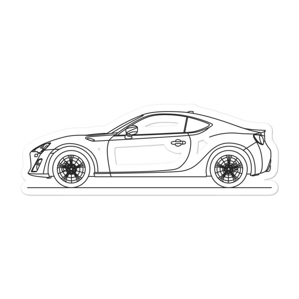 Subaru BRZ Outline sticker on a car surface