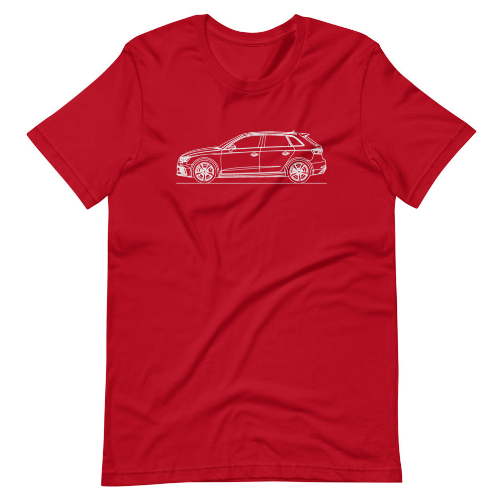 audi 8v rs3 sportback t-shirt design