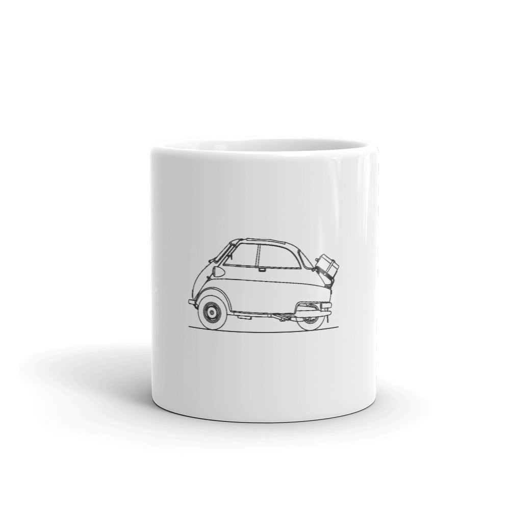 BMW Isetta mug on a stylish backdrop