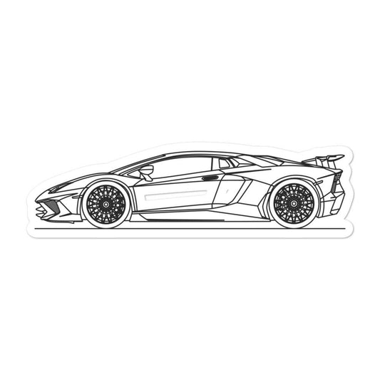 Lamborghini Aventador SV Outline sticker on laptop