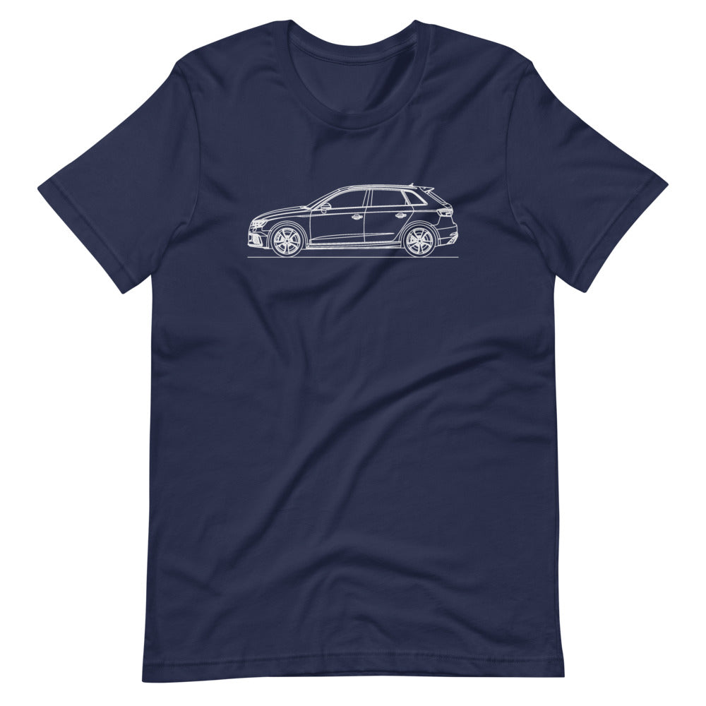 Audi 8V RS3 Sportback t-shirt flat lay view