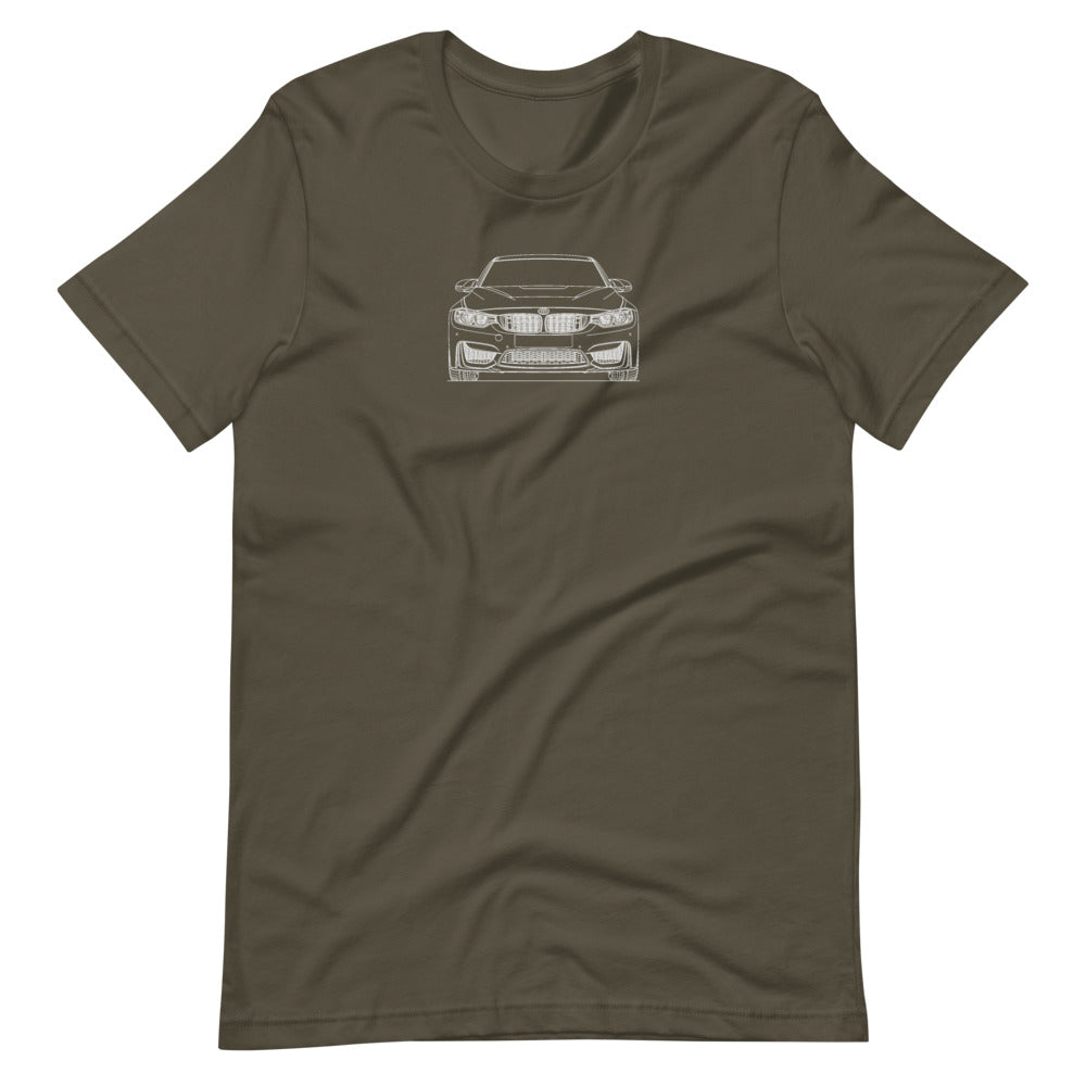 BMW F80 M3 CS Front T-shirt Army - Artlines Design