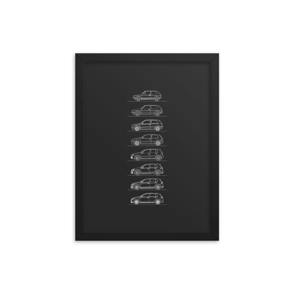 Premium luster photo paper framed poster in black