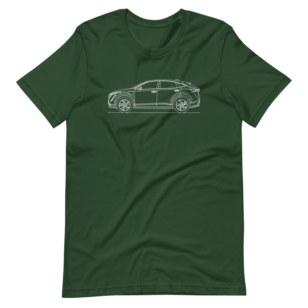 Unisex Nissan Ariya t-shirt in forest color
