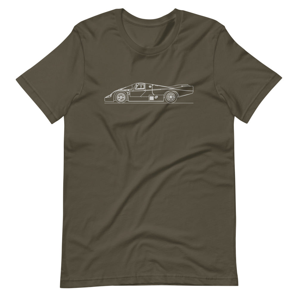 Porsche 956 t-shirt displayed on a model