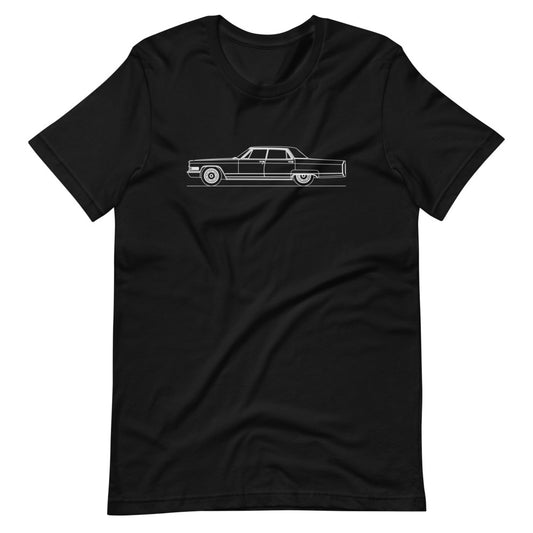 Black Cadillac Fleetwood t-shirt for unisex wear