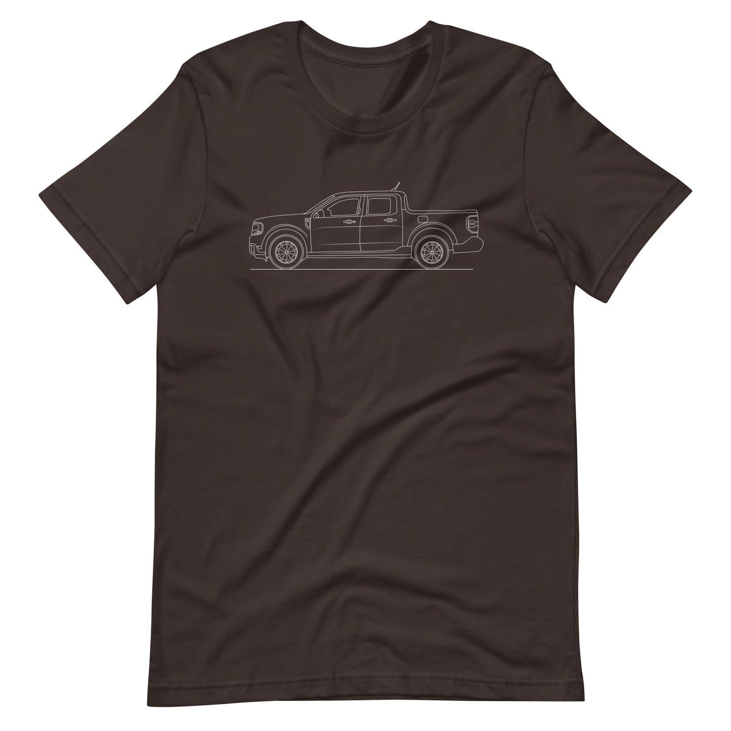 Brown Ford Maverick Lariat T-shirt displayed