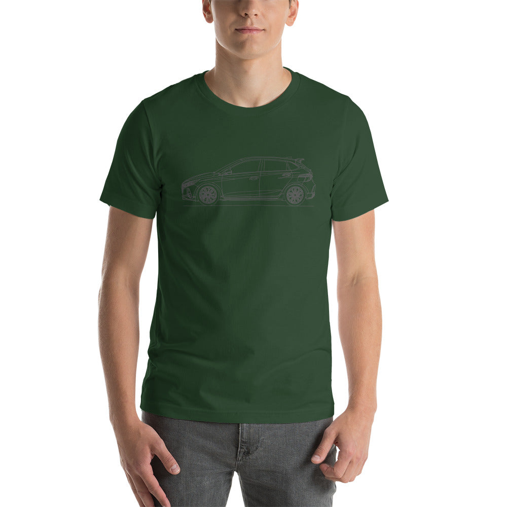Unisex Hyundai i20N T-shirt in forest green