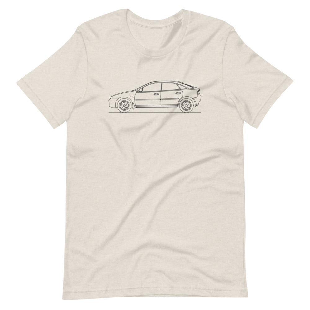 Unisex Mazda 323F BA t-shirt in heather dust