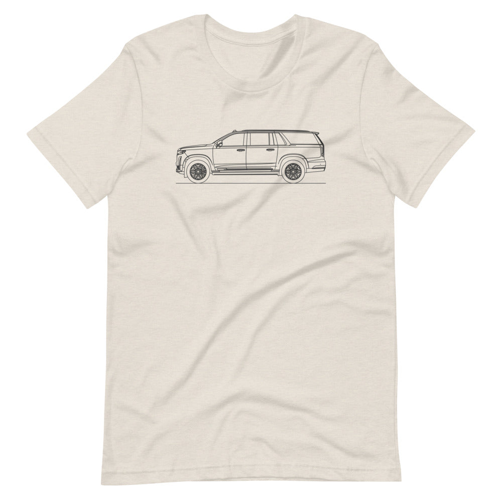 Cadillac Escalade Outline T-shirt design displayed