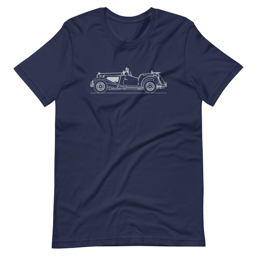 Navy unisex staple t-shirt featuring unique design
