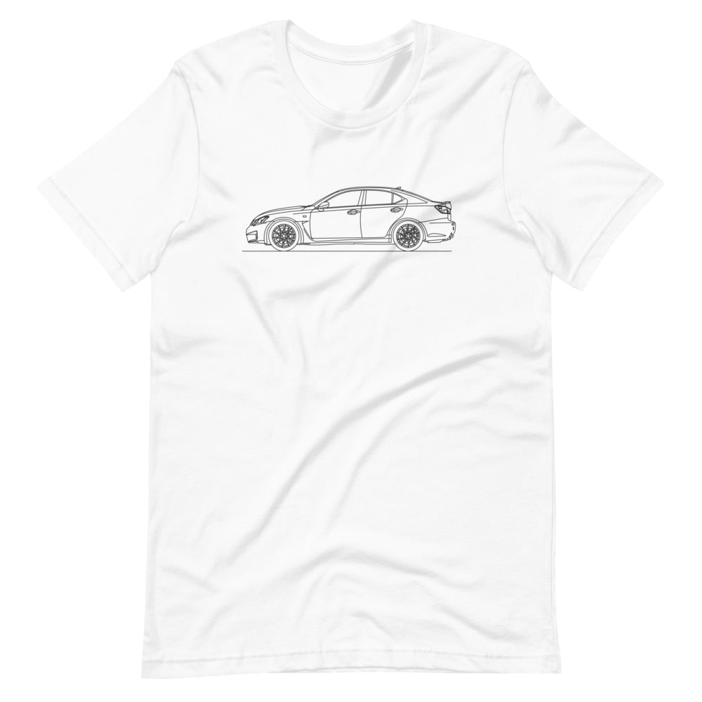 Unisex Lexus IS F XE20 t-shirt in white.