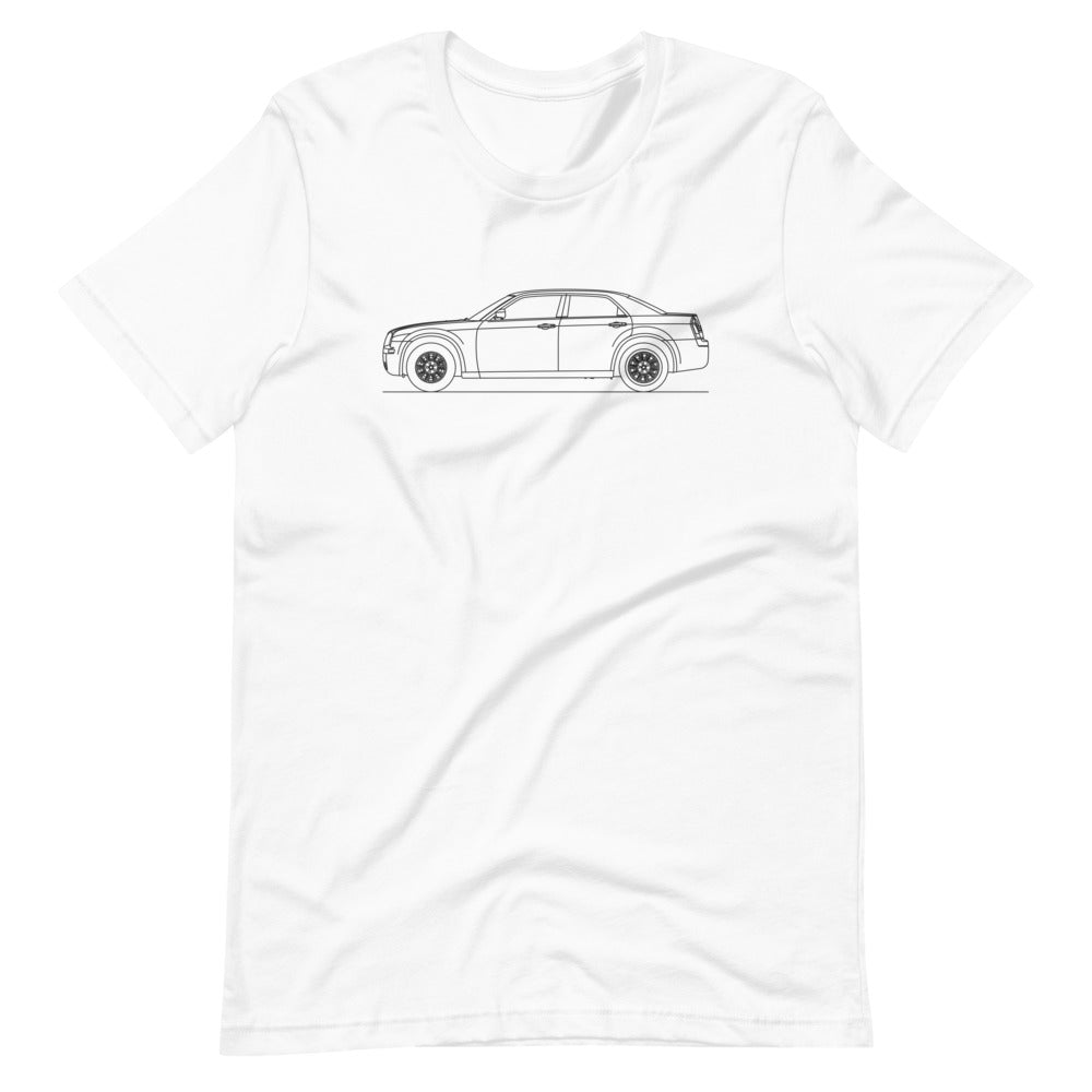 White Chrysler 300C LX t-shirt displayed front view