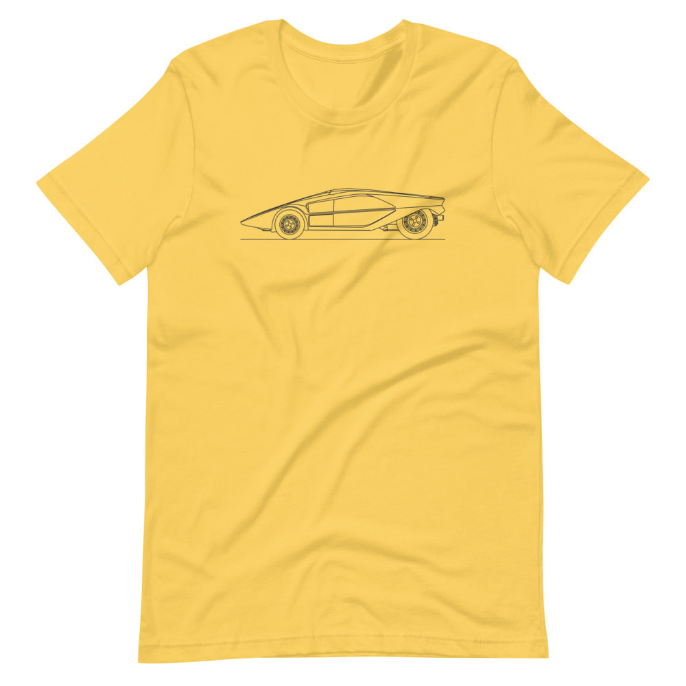 Yellow Lancia Stratos HF Zero T-shirt design