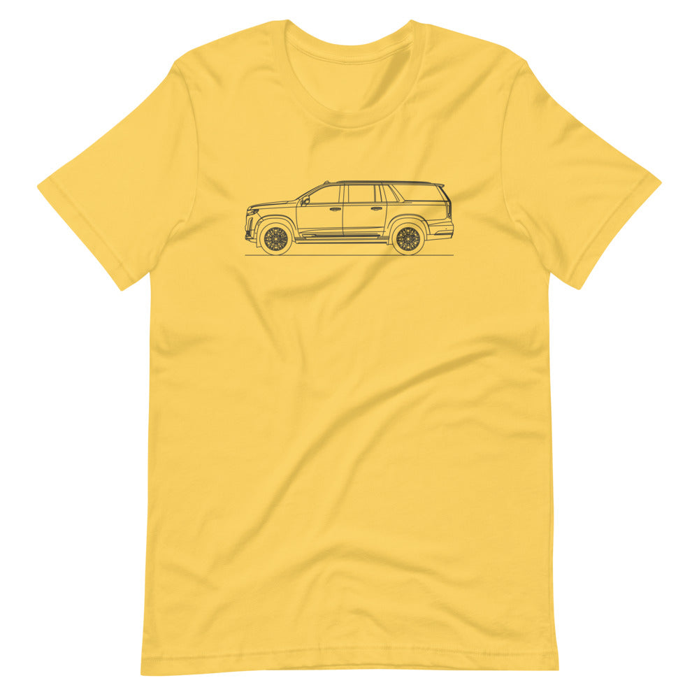 Yellow Cadillac Escalade t-shirt for men.