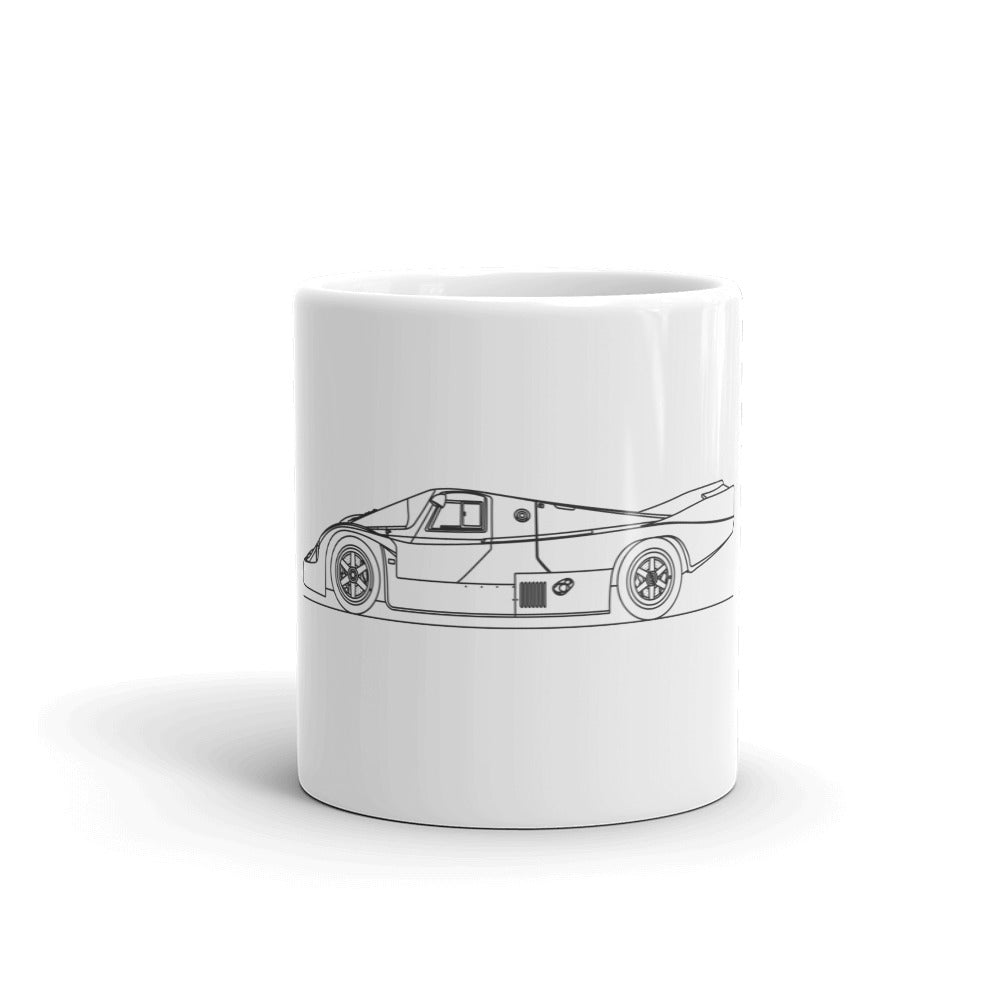White glossy Porsche 956 mug in 11oz size