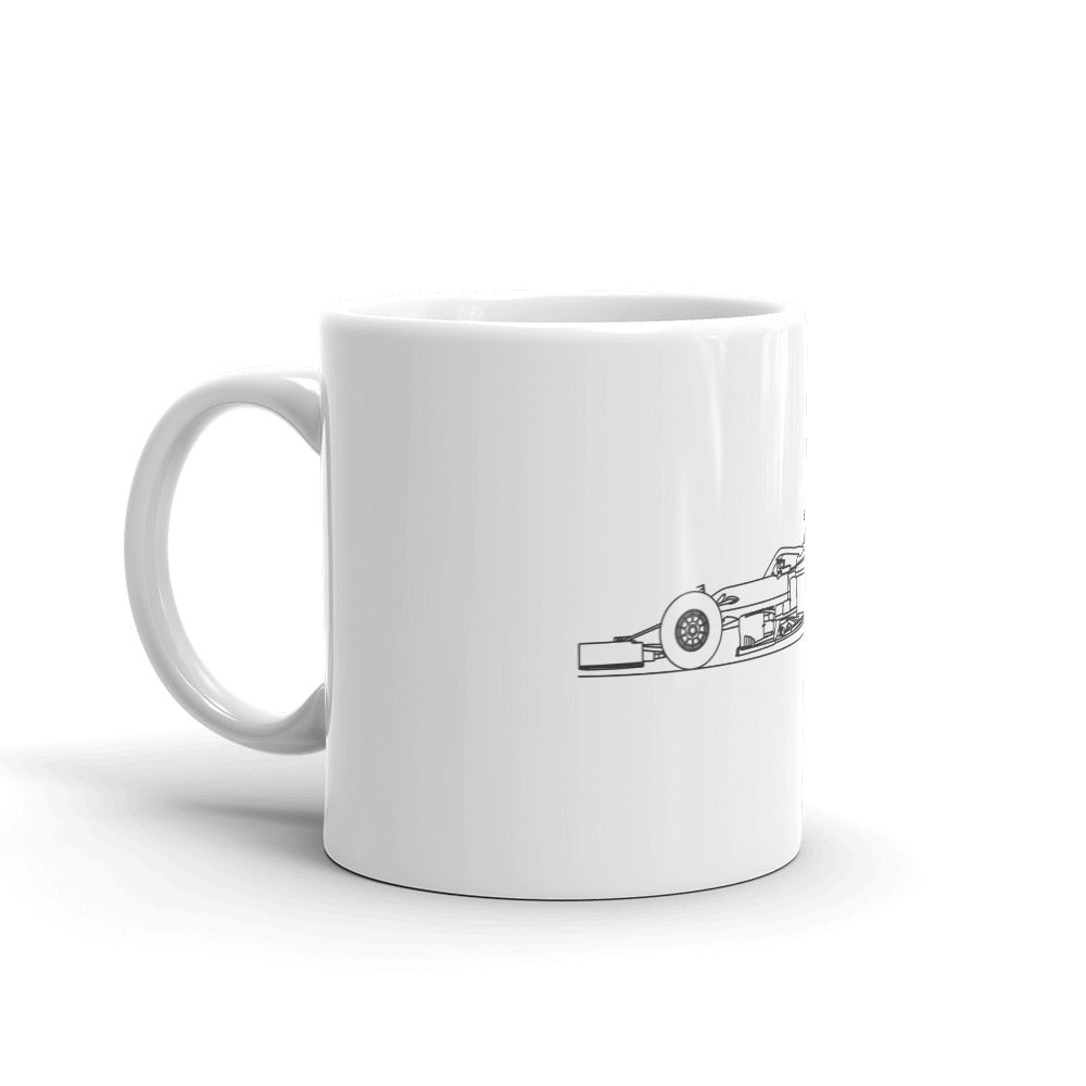McLaren MCL35M mug with glossy white finish