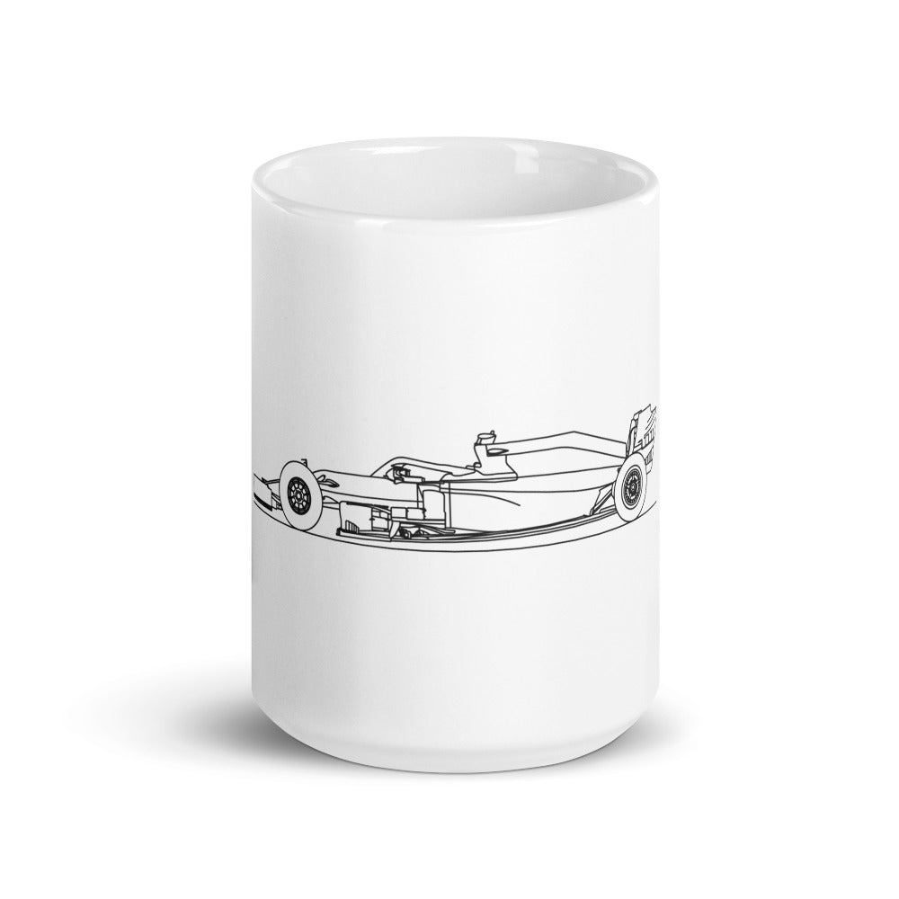 Glossy white McLaren MCL35M mug front view