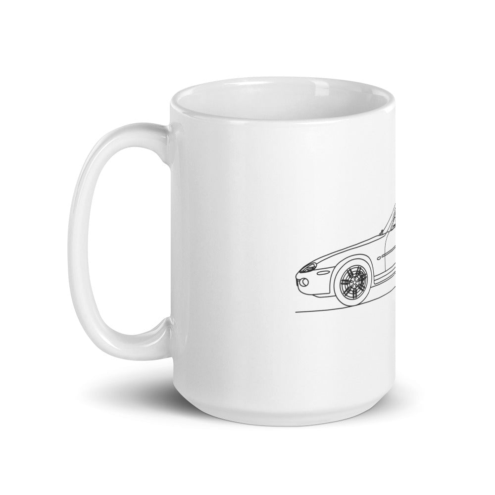 Jaguar XK8 X100 mug with glossy white finish