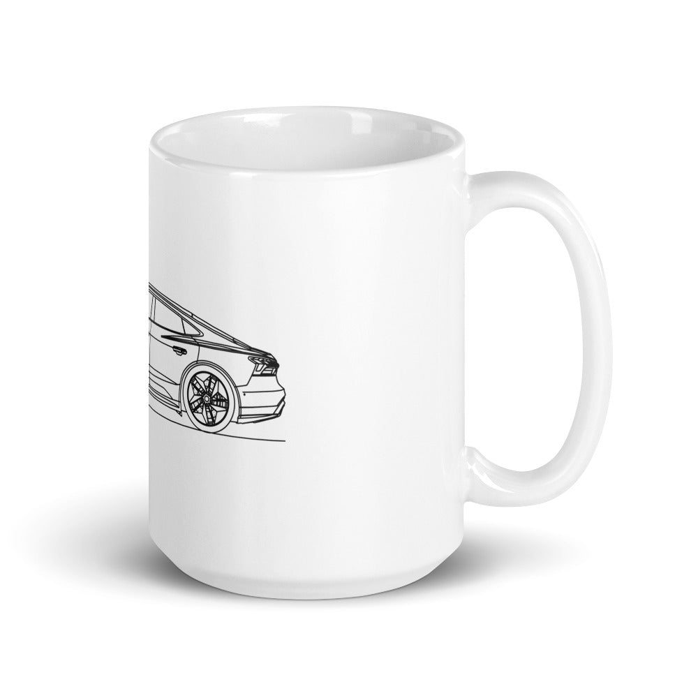 White glossy Audi E-tron GT RS mug