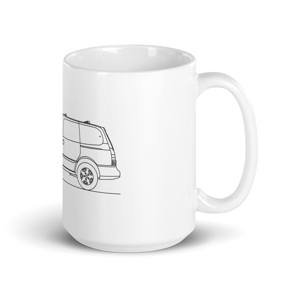 White glossy mug with right handle design
